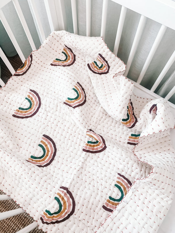 Cot Quilt Rainbow Cherry Stitch