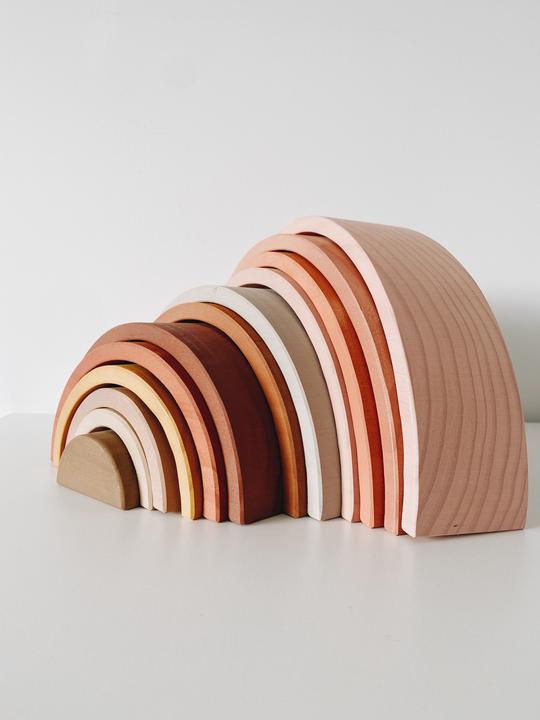 Wooden Peach Rainbow